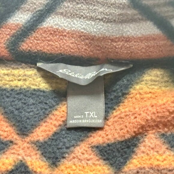 ~~Eddie Bauer Aztec 1/4 Zip Fleece Mens TXL Aztec Southwestern Pullover Sweater - Picture 5 of 6